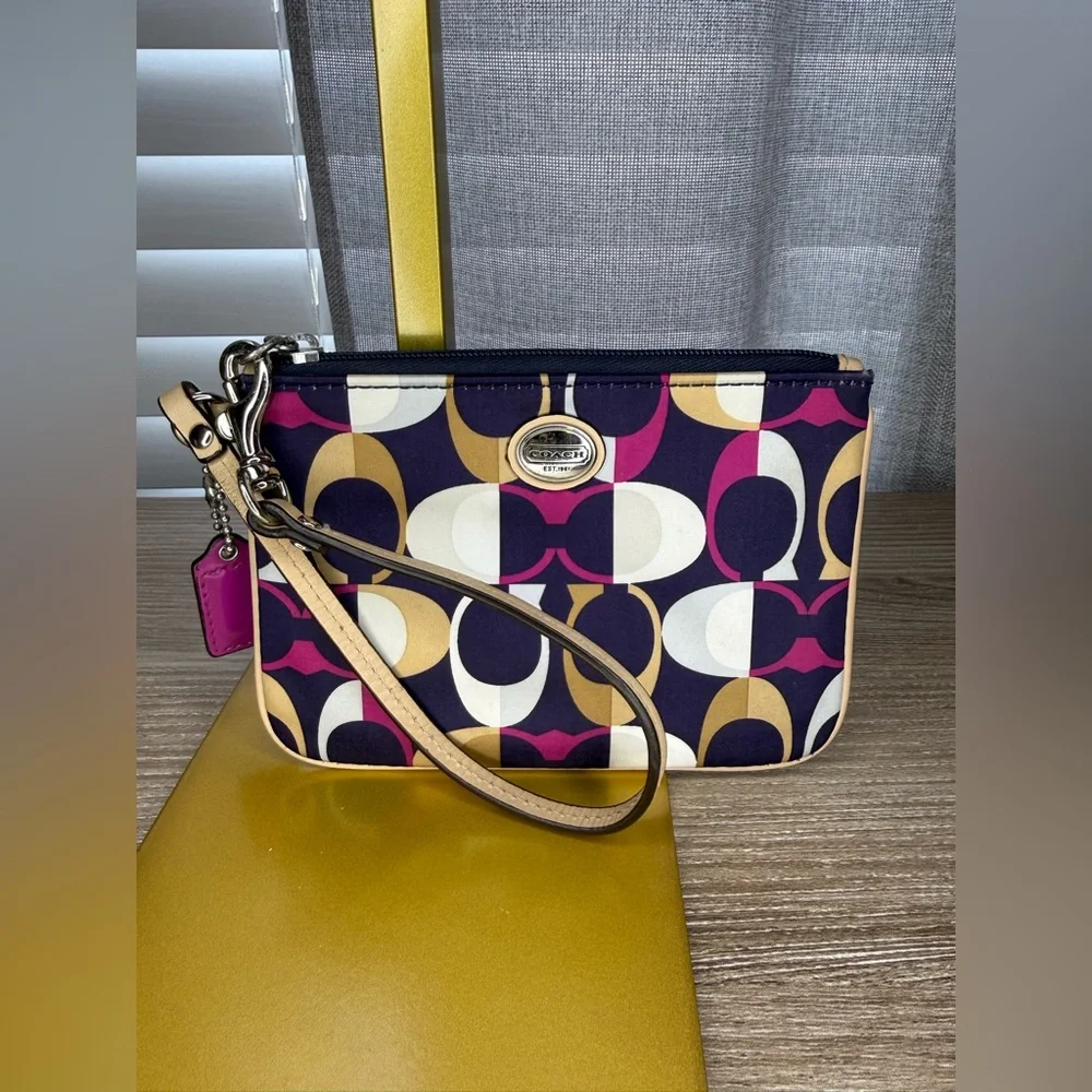 Coach Multicolor Patterned Wristlet - Picture 1 of 8
